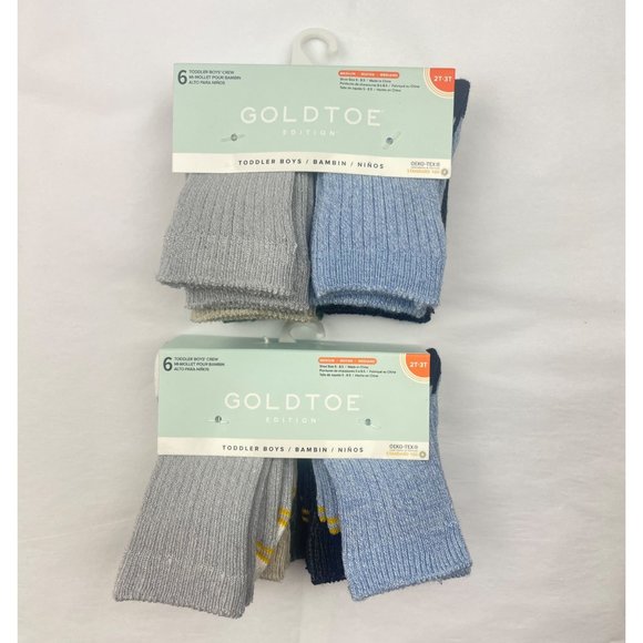 GOLDTOE Other - 2-GOLDTOE Toddler Crew Boy 6-pack Socks 2T-3T